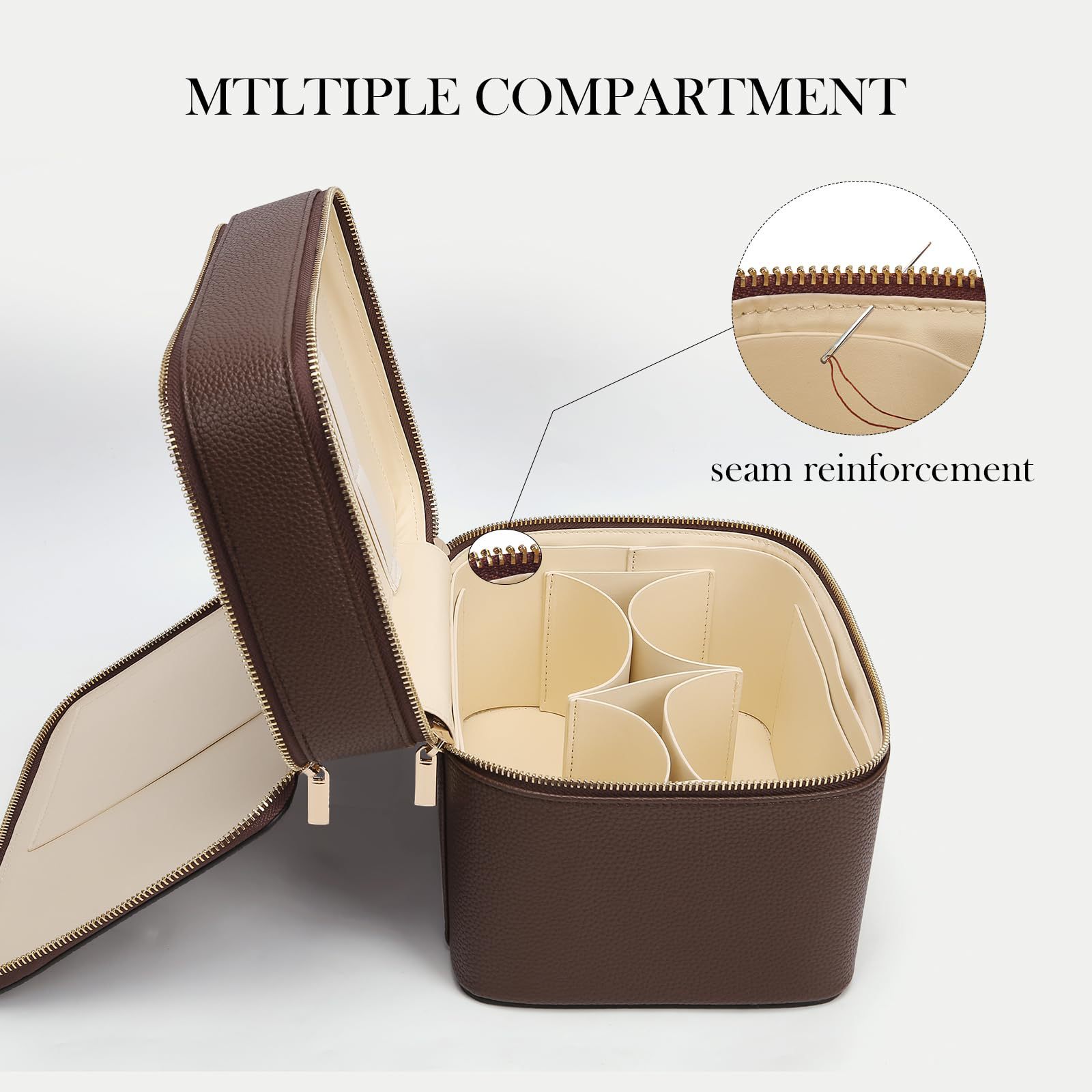 กระเป๋าเครื่องสำอางค์สองชั้นขน - Luxury Bags Leather บทวิจารณ์และราคา